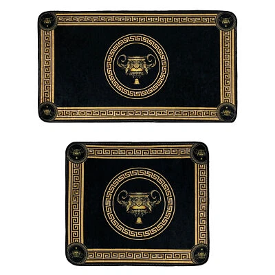 Badematte Badvorleger Badeteppich Duschvorleger 2er Set Pack schwarz gold weich - Bild 1 von 4