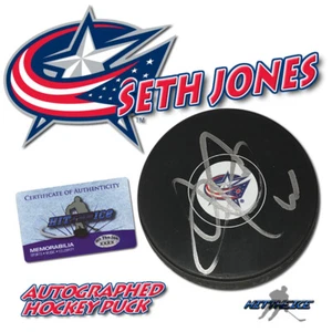 Seth Jones Signed Columbus Blue Jackets Puck - w/COA #5 - Picture 1 of 1