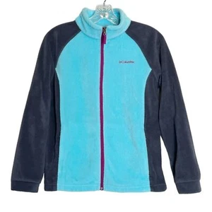 Columbia Benton Springs Blue Gray Full Zip Fleece Jacket Size XL Girls - Picture 1 of 9