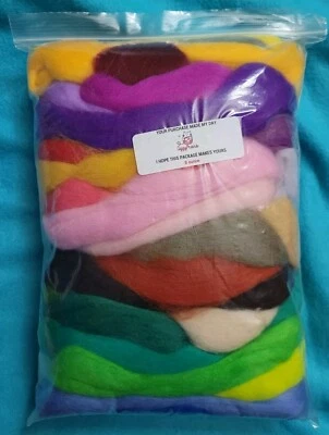 Wool Roving 8 Ozs. Sample Kit: Spinning-Needle Felting-Textile Arts-Yarn Making - Image 1 of 4