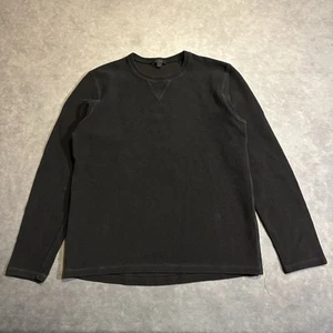 COS Shirt Mens Large Black Thermal Waffle Knit Long Sleeve Pullover - Picture 1 of 7