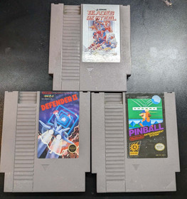 Nintendo - NES - Lot of 3 - Pinball, Defender II, Blades of Steel - Carts Only