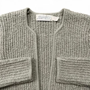 Cárdigan vintage Sideffects para mujer L gris acrílico tejido años 80 suéter - Imagen 1 de 5