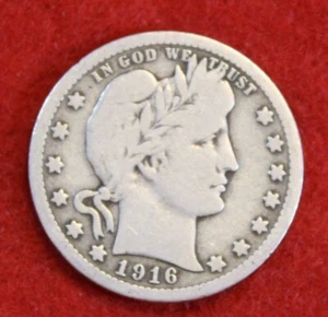 1916-D Barber Quarter 90% Silver Coin BQ501 - Picture 1 of 2