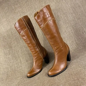 STIVALI New York Boots Heeled Zip Leather Women SZ 6.5 37 - Picture 1 of 12