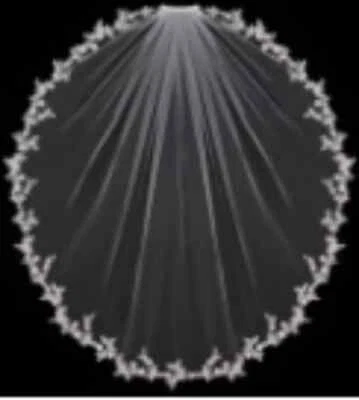 Velos de boda cortos con peine apliques de velo de novia encaje floral flor Foto 1 de 4