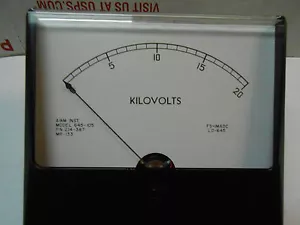 214-387 0-20 KILOVOLTIOS MEDIDOR FS=1MADC NUEVO STOCK ANTIGUO 4 1/2" M-133 - Imagen 1 de 2