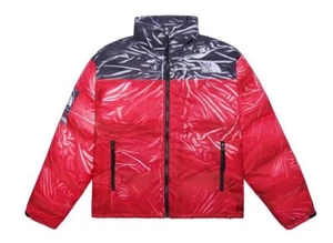 Supreme The North Face Trompe Loeil Printed Nuptse Jacket Red - Picture 1 of 3