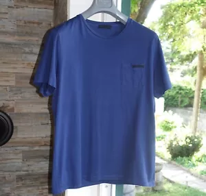 PRADA SHIRT XL logo tshirt t dark blue navy cotton - Bild 1 von 10