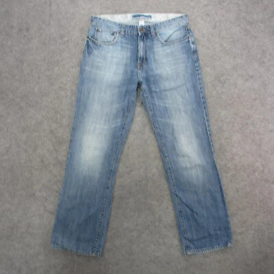 Vintage Gap Jeans Men's 33x32 Blue Light Wash Baggy Straight Leg Jeans - Image 1 of 4