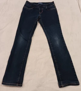 Old Navy Jeans Girls Large 10-12 Dark Blue Skinny Jegging Stretch Elastic Waist - Picture 1 of 7