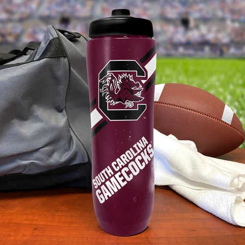 NCAA South Carolina Gamecocks Squeezy Water Bottle.  BPA Free Holds 32 Ounces Cover