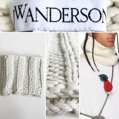 JW Anderson Wool Snood, Infinity Scarf, Off White, 20 X 8 pulgadas, Nuevo Foto 1 de 4