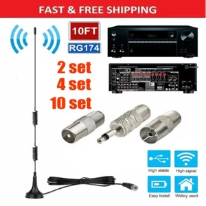 2/4/10XMagnetic Base Indoor Digital Radio FM Antenna AM HD FType Stereo Receiver - Picture 1 of 18