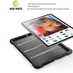 For iPad Pro 12.9 2018 Case Corner Protector Silicone Cover Black - Picture 1 of 7