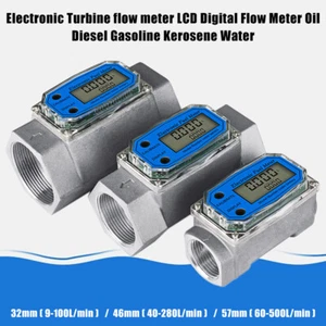 Electronic Turbine flow meter LCD Digital Flow Meter Oil Diesel Gasoline Kerosen - Picture 1 of 26