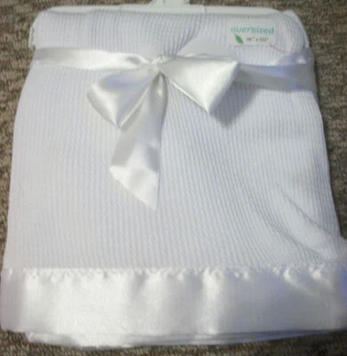 НОВЫЙ СИНИЙ РОЗОВЫЙ ЗЕЛЕНЫЙ БЕЛЫЙ ЖЕЛТЫЙ ВАФЕЛЬНОЕ ПЛЕТЕНИЕ ТЕПЛОВОЙ РЕБЕНКА ОДЕЯЛО С АТЛАСНОЙ ОТДЕЛКОЙ - Изображение 1 из 3