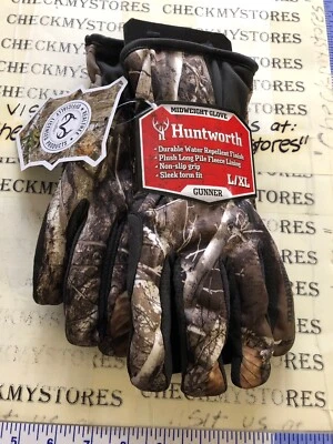 HUNTWORTH REALTREE NEW EDGE GUNNER Midweight Gloves L/XL  WATERREPELLENT - Image 1 of 4