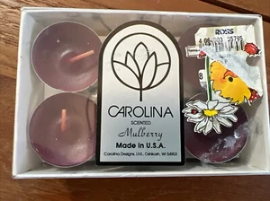 Mulberry Scented Tealite Candles Carolina Design Box of 12 Tealights Marroon D1 - Picture 1 of 7