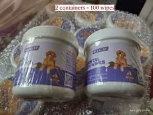 100 Teeth Finger Wipes Dogs Cats Reduce Plaque Freshen Pet Breath NEW EXPIRED - Picture 1 of 16