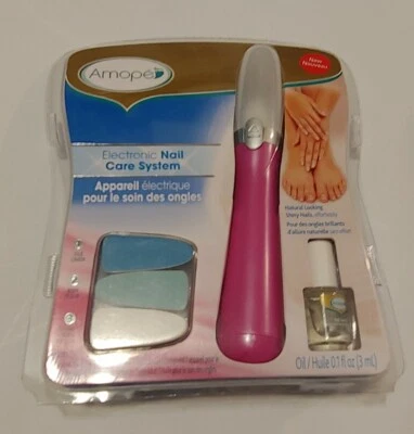 AMOPE - Sistema electrónico de cuidado de uñas (ROSA) con tampón de uñas, aceite y brillo Foto 1 de 2