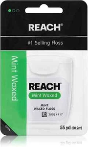 1 Pack. REACH Waxed Dental Floss, Mint,Plaque Remover Teeth, Deep Cleaning Teeth - Picture 1 of 3