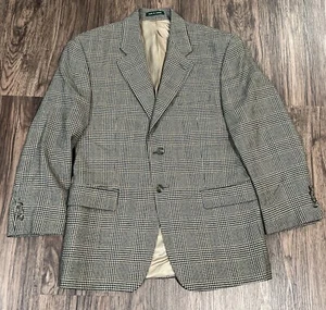 Vintage Lauren Ralph Lauren 100% Lambswool Blazer Men Size 40S Plaid Two Button - Picture 1 of 11
