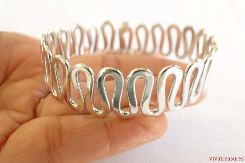 Brazalete brazalete de plata de ley 925 sin piedra Foto 1 de 4