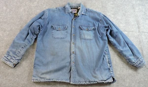 Unbiased Reservoir Herren Medium Denim dick Flanell Fleece gefüttert Shacket Hemd - Bild 1 von 18
