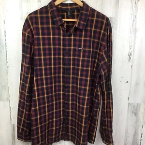 Volcom Button Up Shirt Men's XXL Plaid Long Sleeve - Picture 1 of 9