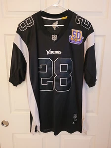 Minnesota Vikings Reebok 50 Year Patch Jersey Adrian Peterson #28 Sz 54 - Picture 1 of 9