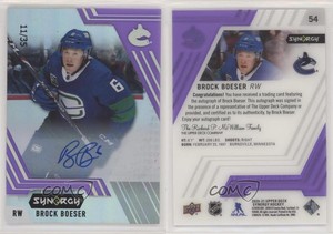 2020-21 Upper Deck Synergy Auto Purple /35 Brock Boeser #54 Auto