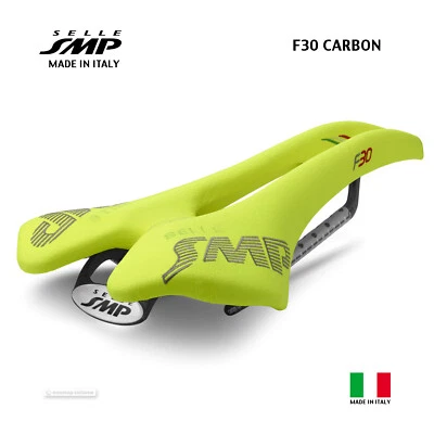  Sillín Selle SMP F30 CARBONO: AMARILLO FLUO - ¡HECHO EN ITALIA! Foto 1 de 2