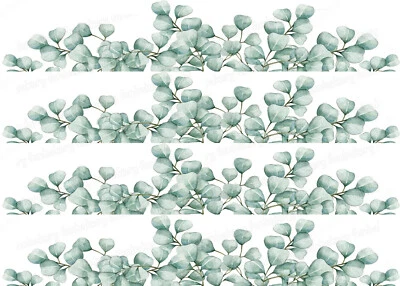 Eukalyptus Tortenband Bordüre Bild Party Deko grün Aufleger Kommunion neu essbar - Bild 1 von 4