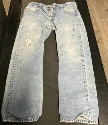🔥Jeans Levis 501 XX pierna recta azul trillado 36x36🔥 Foto 1 de 4