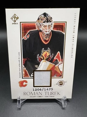2002-03 Pacific Private Stock Reserve JERSEY #107 Roman Turek Flames Blues /1475 - Image 1 of 2