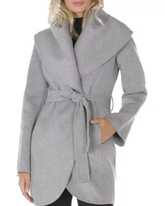 TAHARI Marilyn Women's Wool Blend Double Face Belted Wrap Coat Size XL New! - Picture 1 of 16