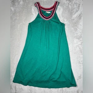Boden Trapeze Crochet Neckline Sleeveless Shady Glade Green Mini Dress 12R - Picture 1 of 16