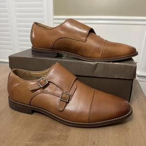 Zapatos Johnston & Murphy Para Hombre Talla 12 Sillín Bronceado Montinaro Doble Monje 11750 - Imagen 1 de 8