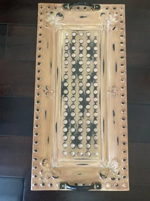 SOUTHERN LIVING AT HOME NEW Distressed Metal French Quarter Serving Tray 24"  - Image 1 of 2
