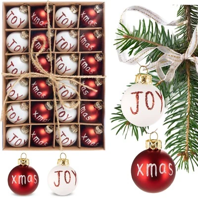 Weihnachtskugeln Christbaumkugeln Kunststoff 24 tlg. Set Mini Kugeln Weihnachten - Bild 1 von 4