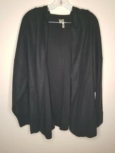 Silverwear Lifestyle Womens Black Hooded Cardigan Size 2X NWT - Picture 1 of 6