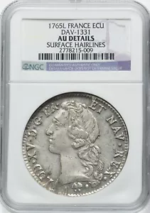 Francia 1765 Luigi XV 1 ecu - BAYONNE NUOVO DI ZECCA - NGC AU DETTAGLI - STRIKE TAGLIENTE! - Foto 1 di 2