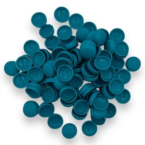 Tornillo cúpula azul turquesa, dos piezas mate 10/12 g tornillo a presión Snap-Caps™ cubierta tornillo de plástico - Imagen 1 de 3