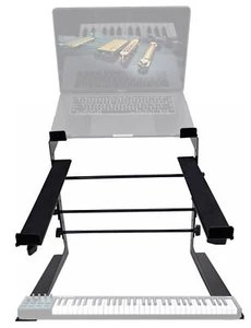 Rockville Dual Shelf Laptop+Controller Stand for Alesis V61 Keyboard - Picture 1 of 10