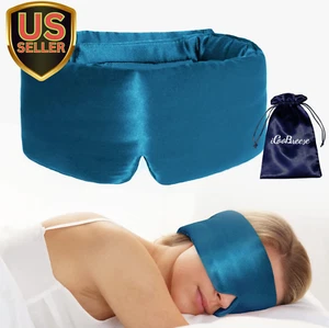 100% Natural Silk Eye Mask for Women Men, Soft Pressureless Cooling Blackout ... - Picture 1 of 1