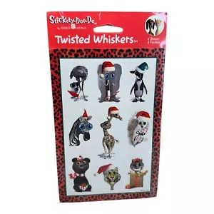 SANTA Twisted Whiskers FUNNY Christmas Holiday ANIMAL Stickers 4 Sheets NIP - Picture 1 of 2