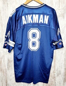 Vtg 90s Champion Dallas Cowboys Troy Aikman Jersey #8 Size 48 NFL Football - Afbeelding 1 van 7
