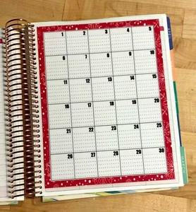 Monthly Dot Grid with Red Xmas Border Insert for use with Erin Condren Planner - Picture 1 of 2