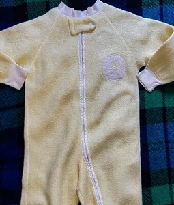 VTG 1960s Toddlers Fleece Footsie PJs w/ Puppy Patch By Pennies Toodle Time 2T - Picture 1 of 8